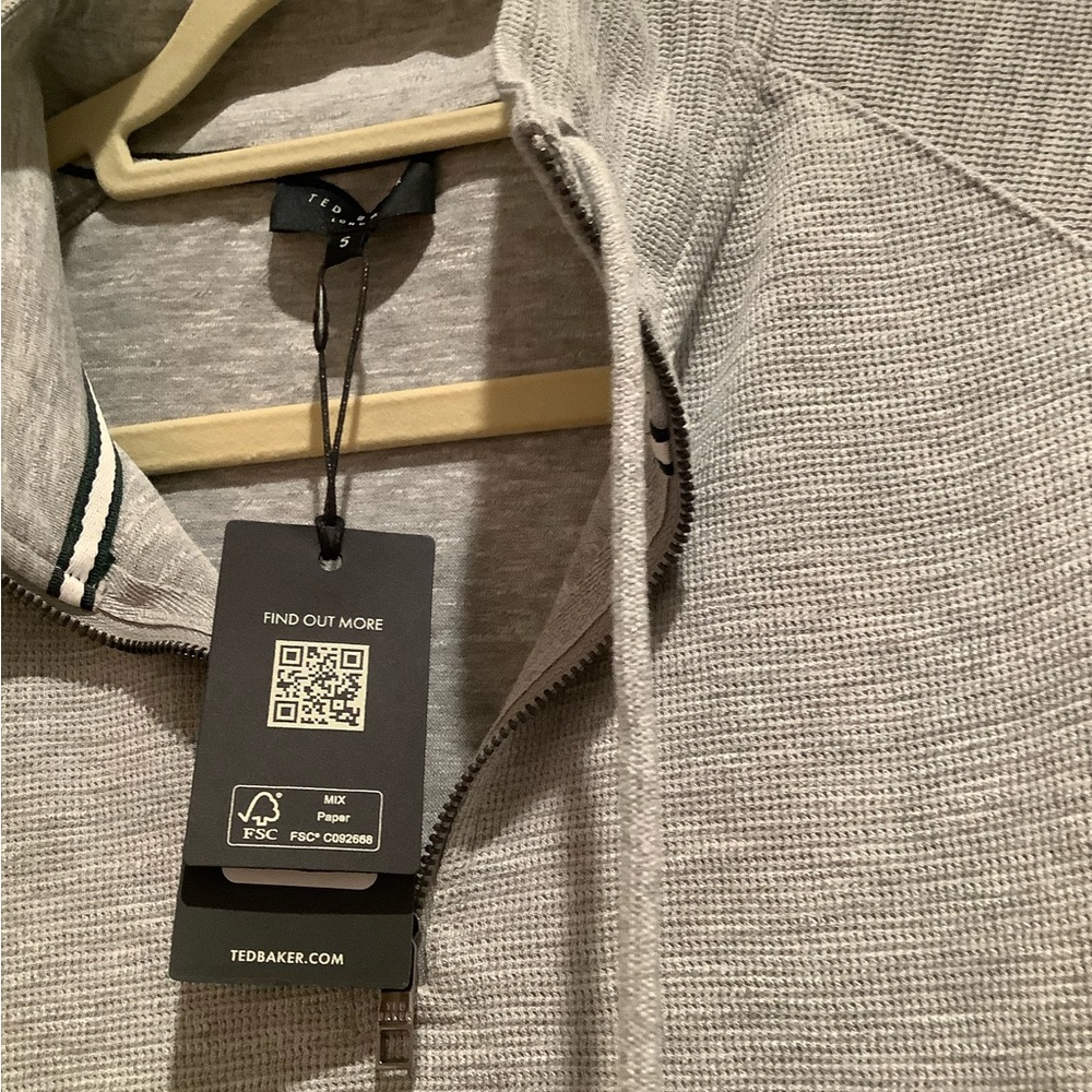 Ted Baker Gray Zip Up Sweater